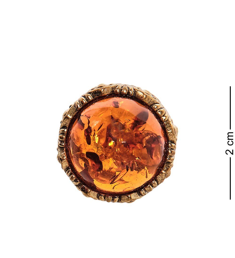 AM-2509 Кольцо «Театральное» (латунь, янтарь)