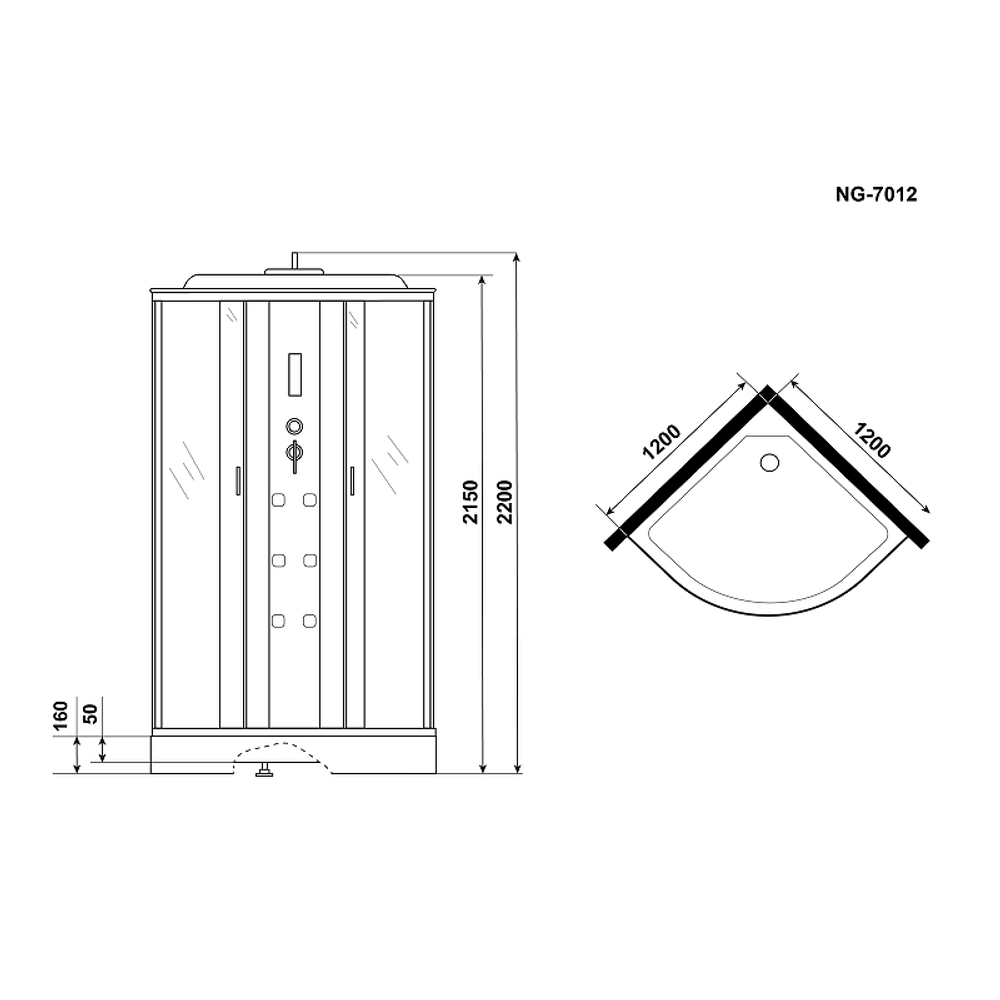 Душевая кабина Niagara Ultra 120x120 NG-7012-01 с гидромассажем