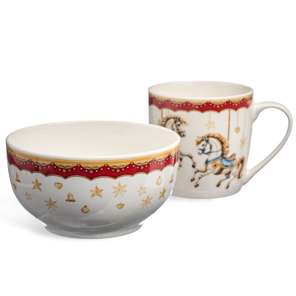 НАБОР ДЛЯ ЗАВТРАКА LEFARD "КАРУСЕЛЬ", 2 ПР.: САЛАТНИК 500МЛ, КРУЖКА 360МЛ