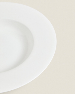 Zara Home тарелка глубокая из костяного фарфора, цвет белый, 24 см