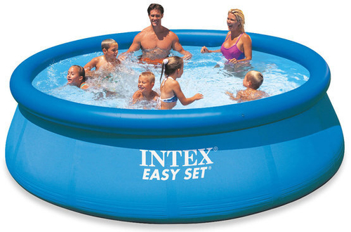яяБас  Бассейн  с надувным бортом 396х84см Intex Easy Set 7290л