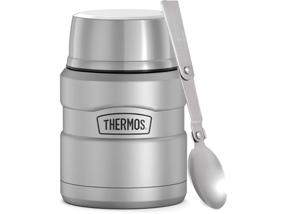 Термос для еды THERMOS KING SK-3000 MMS 0,47L, складная ложка из нержавеющей стали, стальной