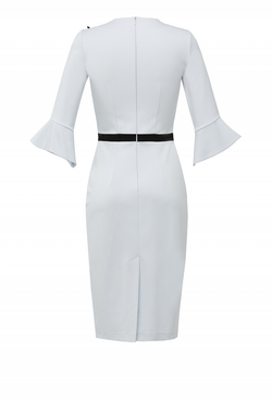 Платье футляр с контрастным притачным поясом 19 -19FW