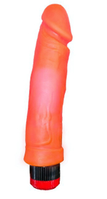 Вибромассажёр гелевый в ламинате 20,5 см. (Цвет: розовый)