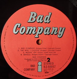 Винтажная виниловая пластинка LP Bad Company (Jpana 1974) (No Obi) The Way I Choose ILS-80057