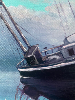 Картина маслом на холсте "Звёздный причал" 80х60 см. Деревянный подрамник. Художник Наталия Осадчук