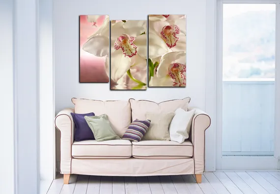 Модульная картина "Цветущая орхидея"