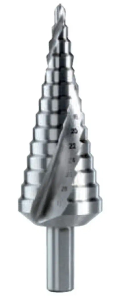 Сверло ступеньчатое спиральное HSSG 4-30мм (d10mm, L100mm) Krino 124006