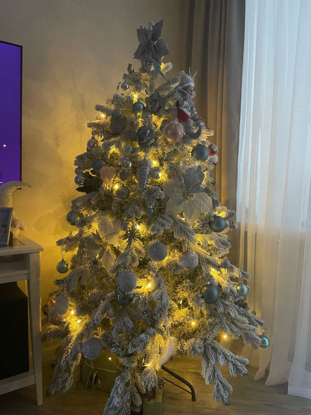 Заснеженная елка «Аляска» (Литая+пвх) 210 см / 2.1 м