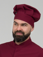 Колпак повара кондитера бордовый "Вишня"