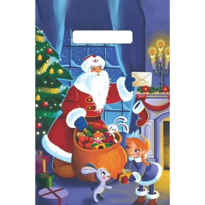 Пакет ПЭ с вырубной неусиленной ручкой 20см(Всем подарки) НГ Ар (упаковка 100 шт. (комплект 100 шт)