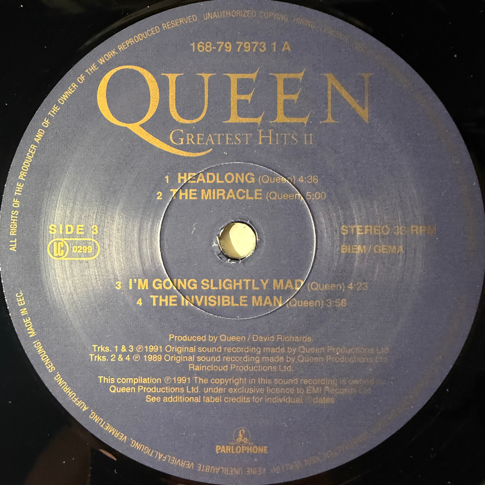 Queen ‎– Greatest Hits II 2LP (Европа 1991г.)