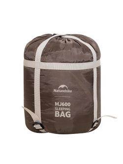 Спальный мешок Naturehike MJ600, коричневый (CNK2300SD014), молния справа