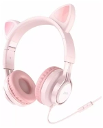 Наушники HOCO детские с ушками Cat W36 Pink