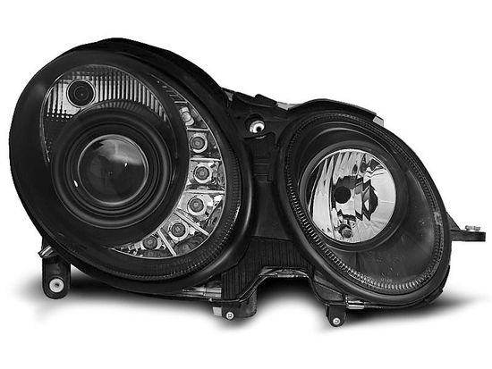 Передние фары black daylight для Mercedes Е W211