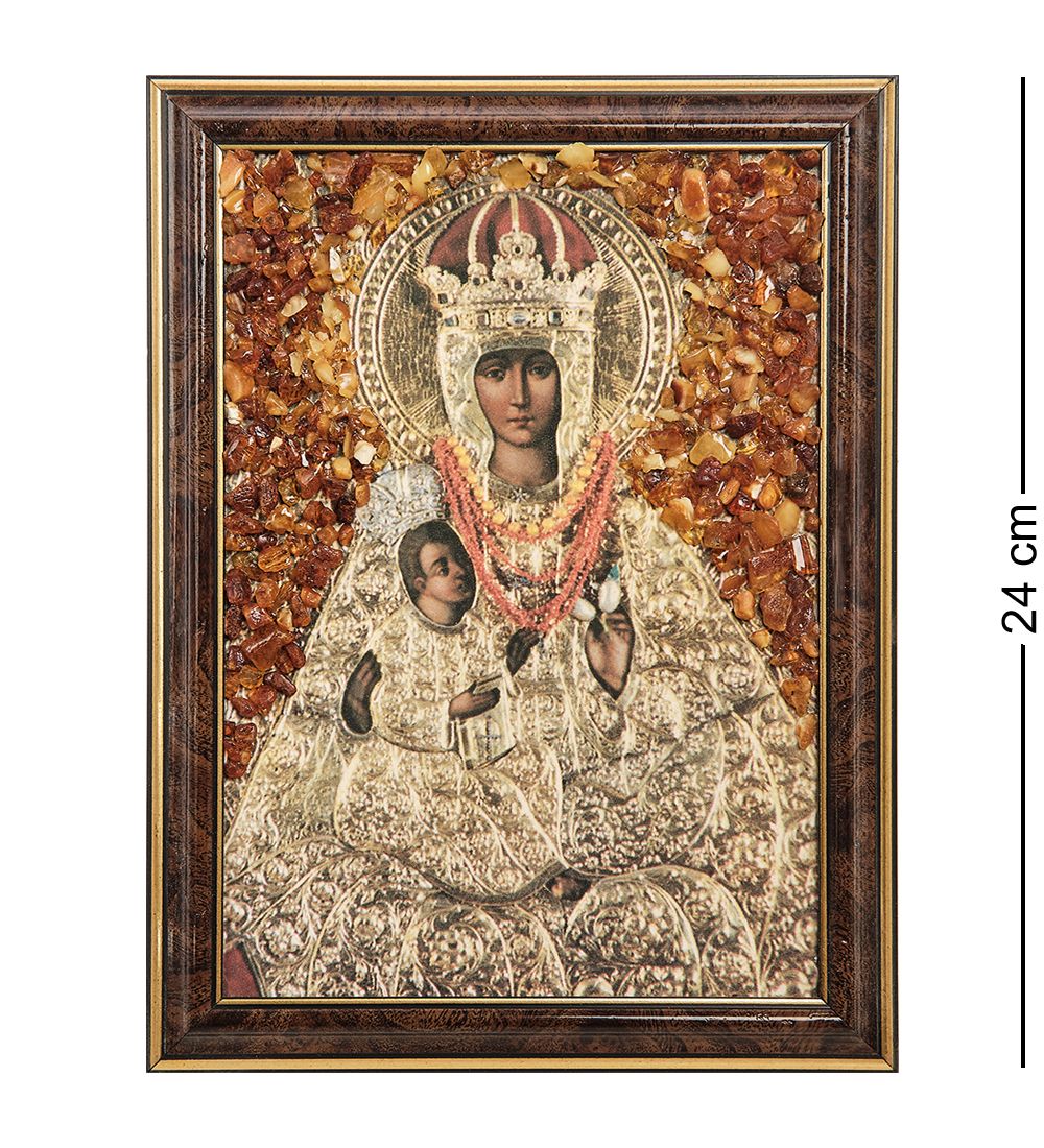 AMB-03/12 Икона Божией Матери (с янтарной крошкой) H-24см