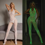 EroHot Glow Боди комбинезон сетка "Nessy" светящийся в темноте
