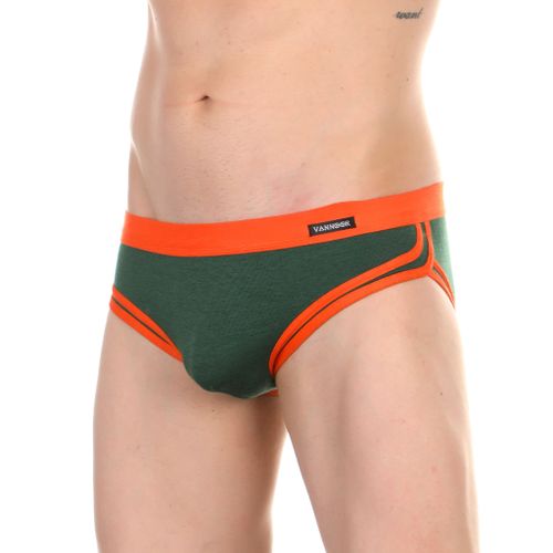 Мужские трусы брифы зеленые VANNOOR