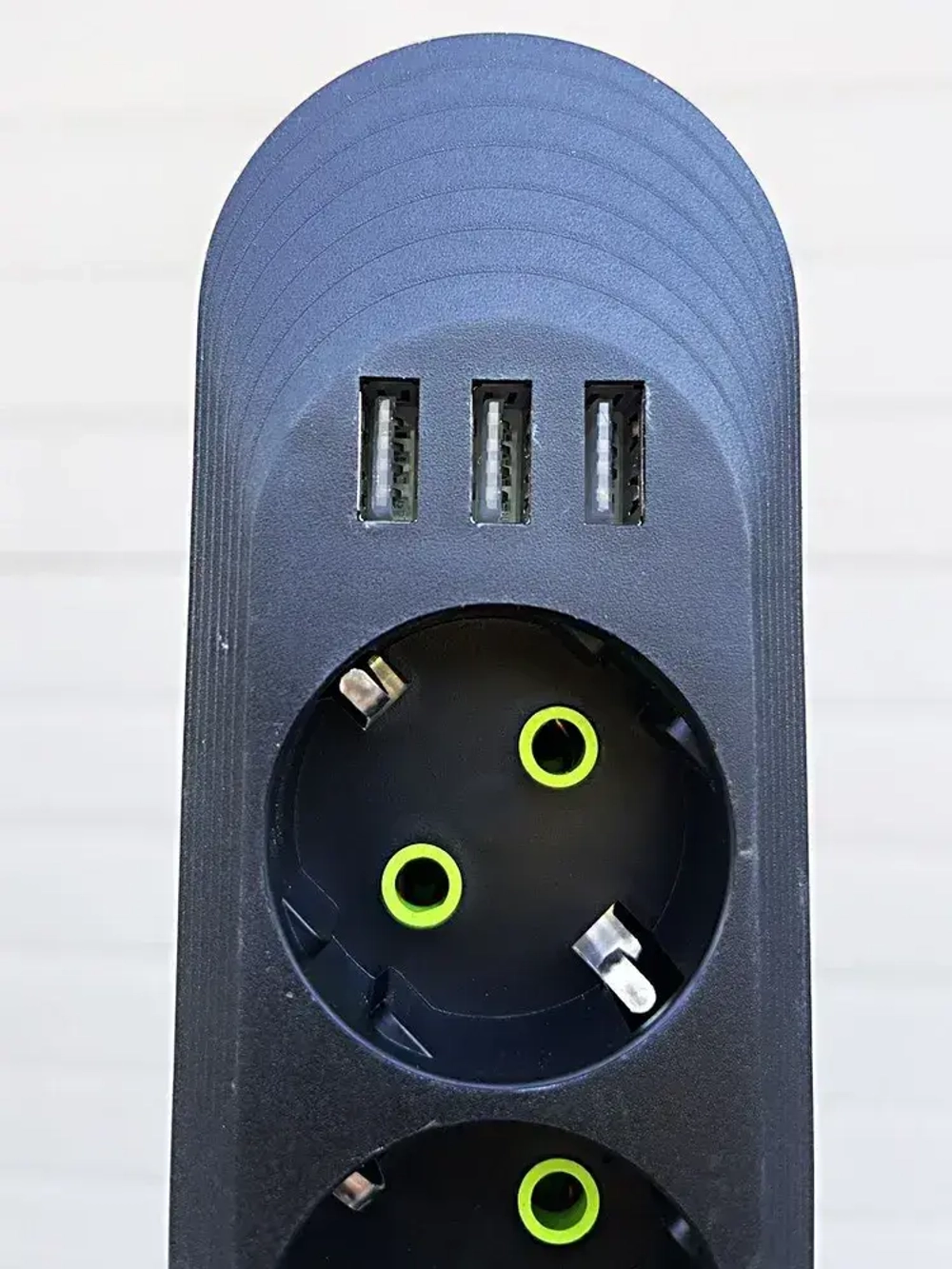 Удлинитель сетевой фильтр 10 метров 4 розетки 3 USB Черный