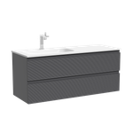 Тумба подвесная SANCOS Folk  левая 1195х445х500, c двумя ящиками оснащенными доводчиками, Grey soft, арт.FL120LGS