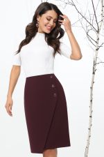 Юбка бордовая с имитацией запаха и пуговицами DStrend (Акция)