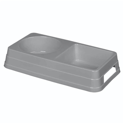 Миска для животных двойная lucky pet 0,8л (0,45л + 0,36л) (серый)