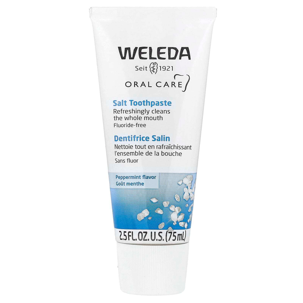Weleda, Oral Care, солевая зубная паста, без фторидов, со вкусом перечной мяты, 75 мл (2,5 жидк. унции)