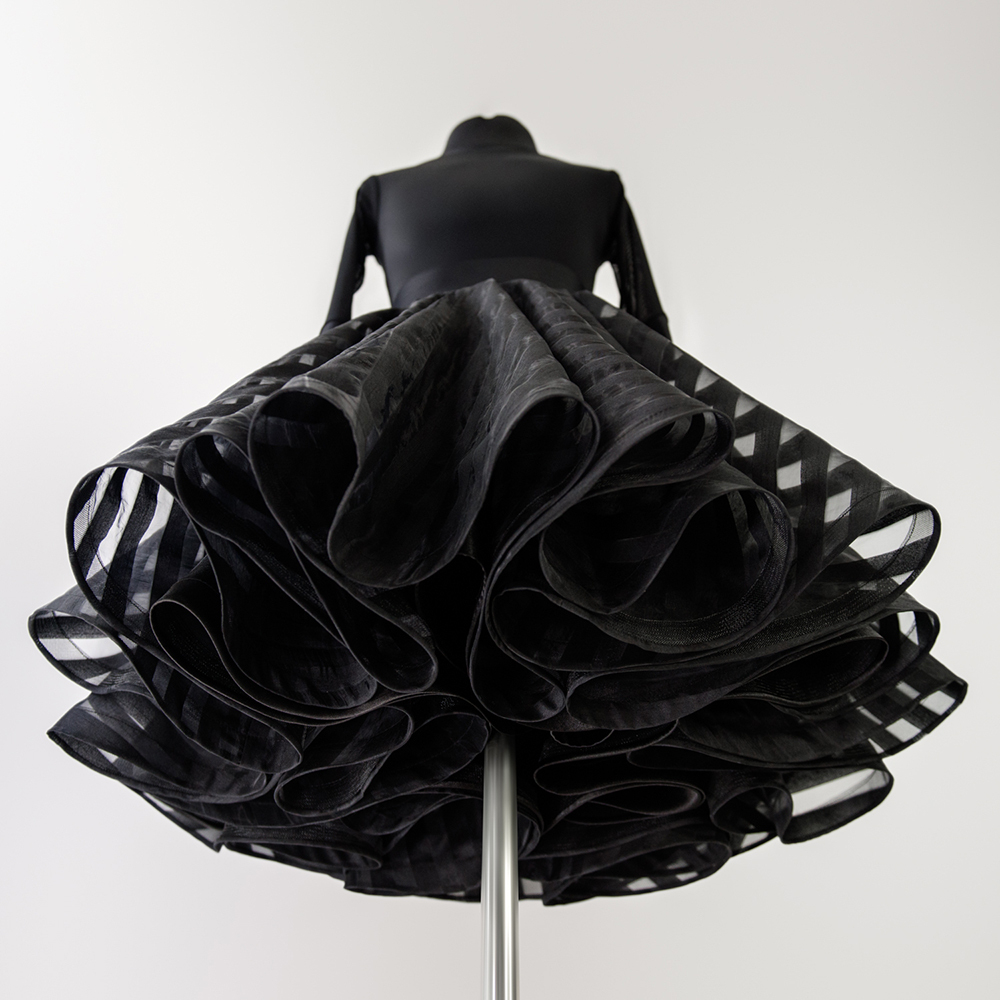 черное рейтинговое платье для бальных танцев