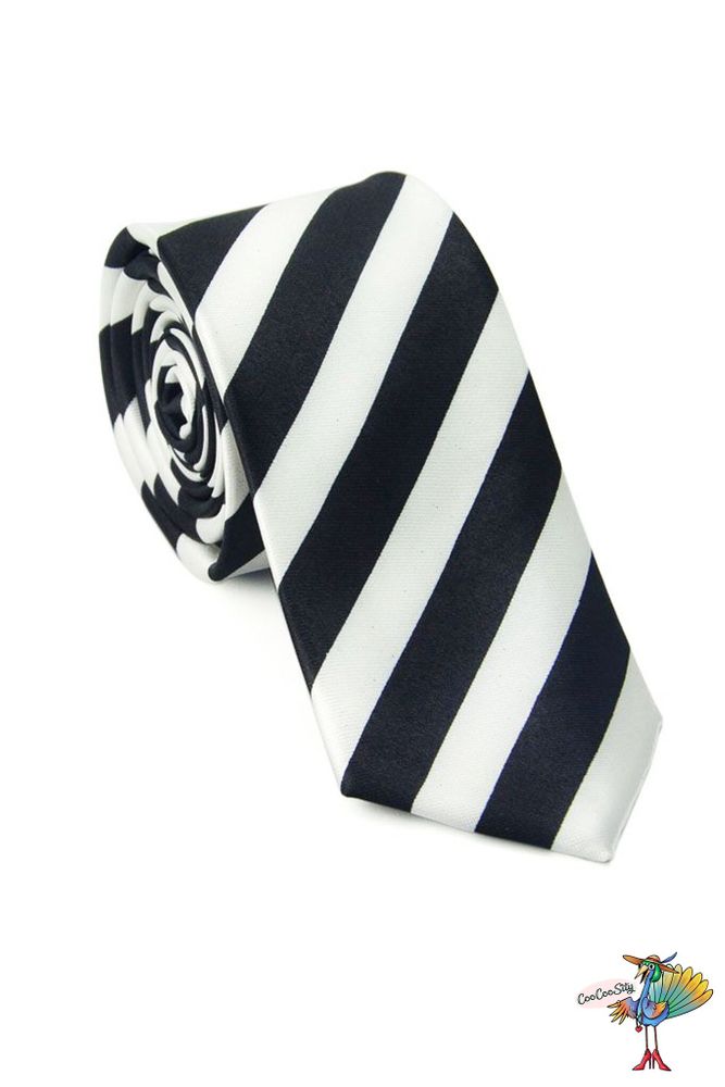 галстук Полоса, черно-белый