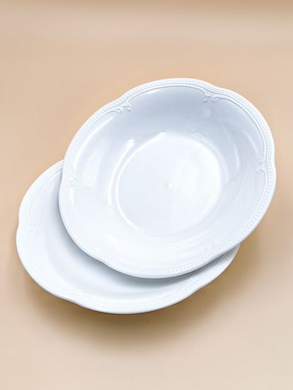 Тарелка глубокая 22,5х4 см. набор 4 шт. "White Ornaments"