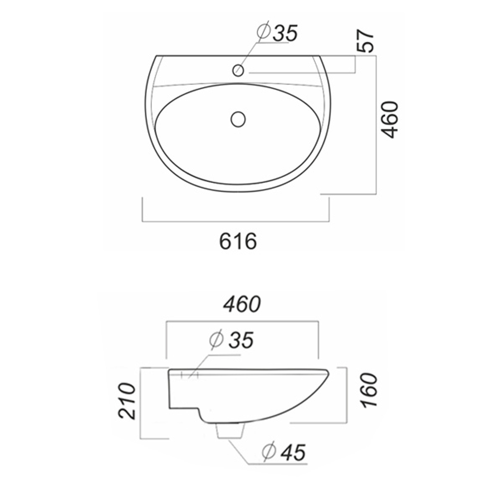 УМЫВАЛЬНИК ПЬЕДЕСТАЛЬНЫЙ ВИКТОРИЯ (БЕЛЫЙ, ВКС) 60 S1 230429