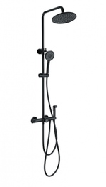 Душевая система с техническим душем и термостатом WONZON & WOGHAND, Черный матовый (WW-B3097-A-MB)
