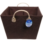 Коробка для хранения с ручками «ЭЛЬГА», цвет коричневый, 39*26*18см (лейбл селфи)