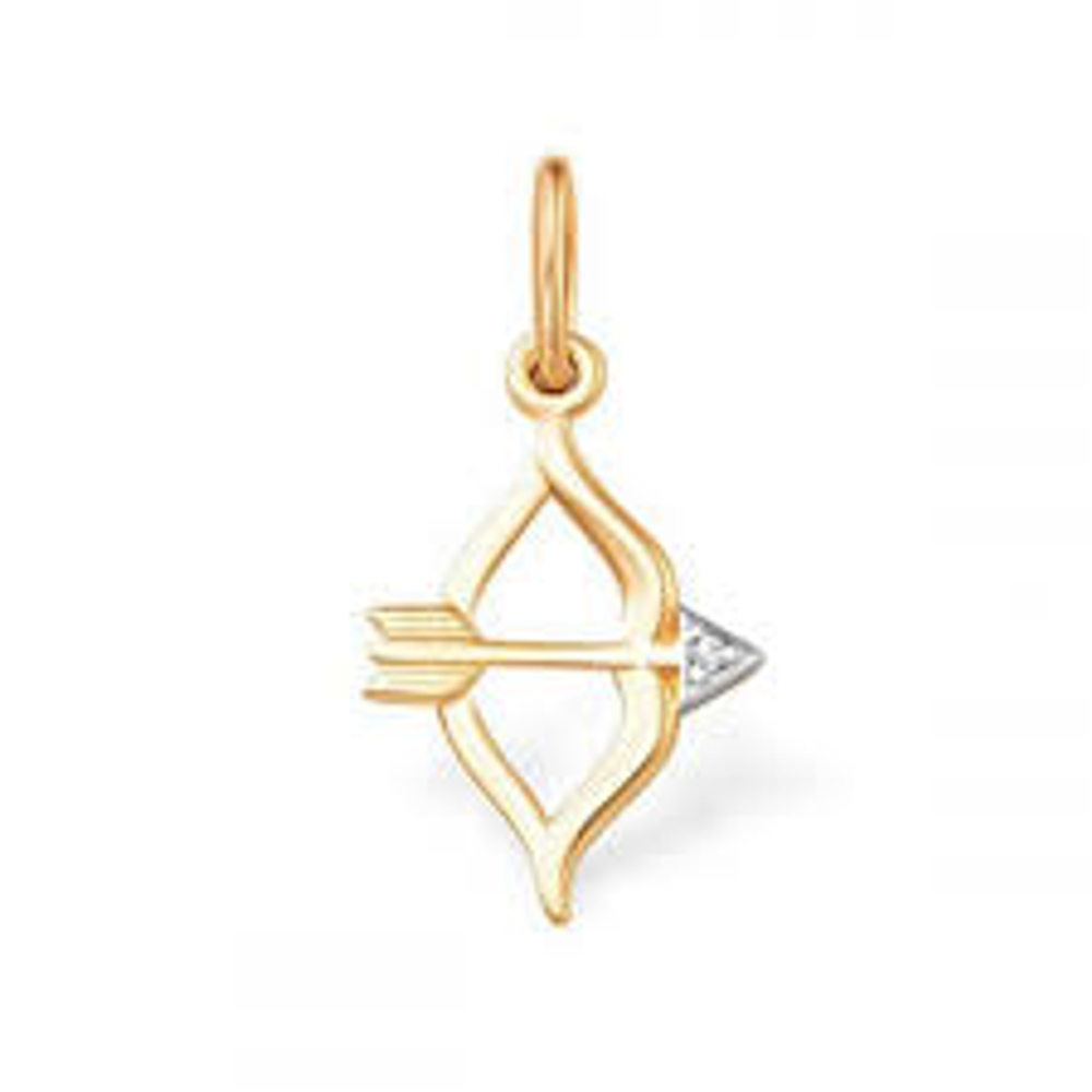 стрелец из золота с фианитами