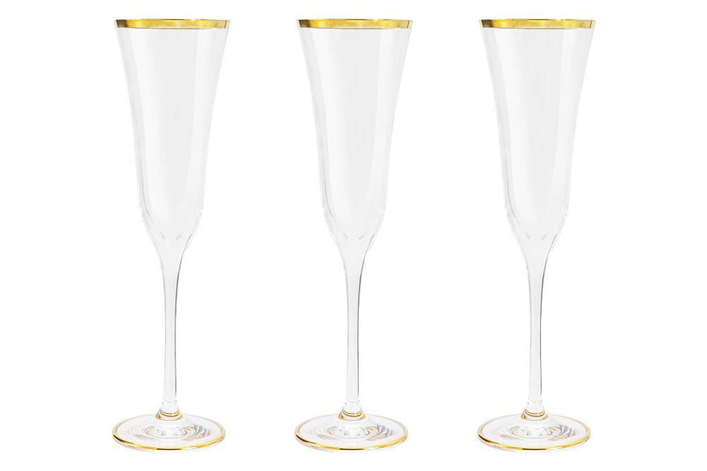 Набор бокалов для шампанского Сабина золото, 175 мл, 6 шт