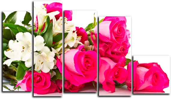 Модульная картина "Розовые розы"