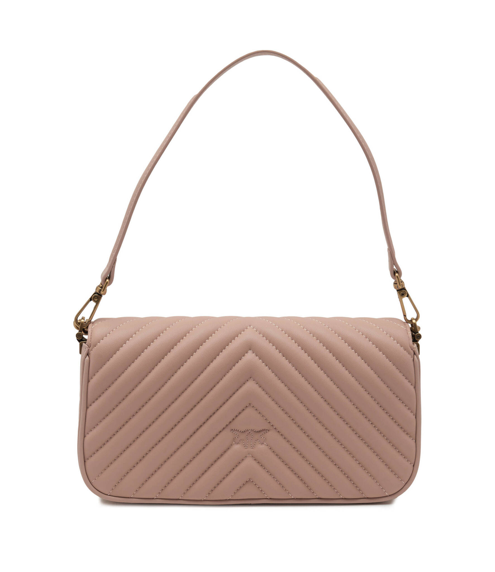 Кожаная сумка-мессенджер LOVE CLICK BAGUETTE MINI NAPPA Pinko - пудро-розовый(100068 A10Q)