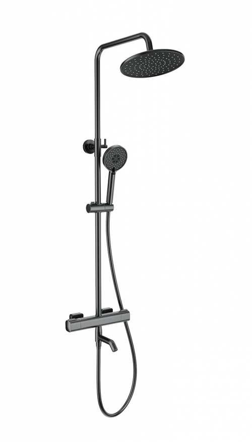 Душевая система с термостатом WONZON & WOGHAND STAY 1, Темный графит (WW-B3051-A1-BGG)