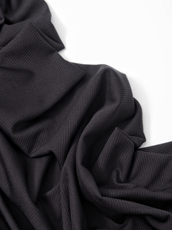 Ткань кашкорсе черный с лайкрой, ширина 165 см, 270 г/м2