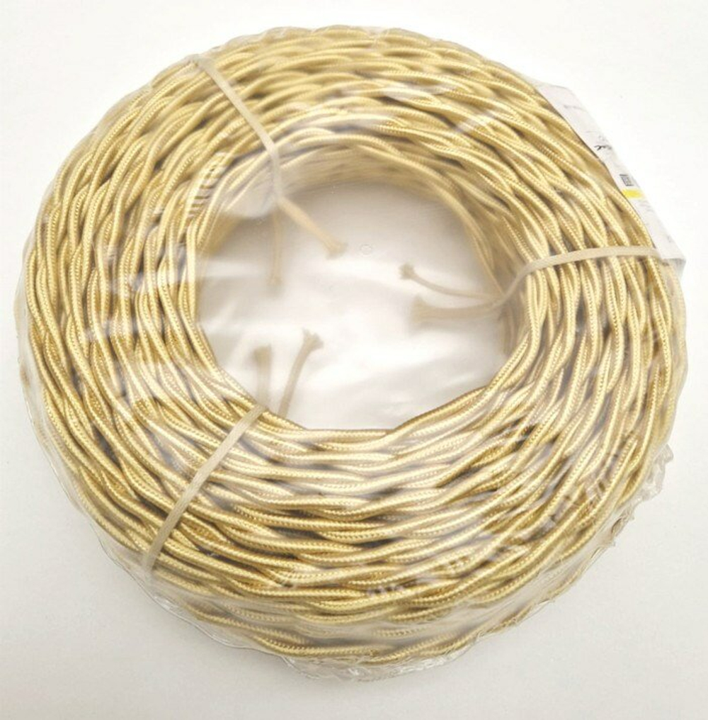 Ретро провод витой Золотой Шелк Interior Wire Магус ТМ ПРВ-ЗЛШ / 3х1,5