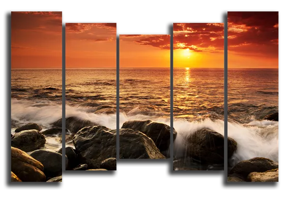 Модульная картина "Каменистый берег"