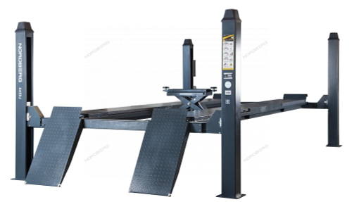 Подъемник четырехстоечный 5 т, c ручной траверсой 3 т N433, для сход-развала, возд. снятие, серый NO