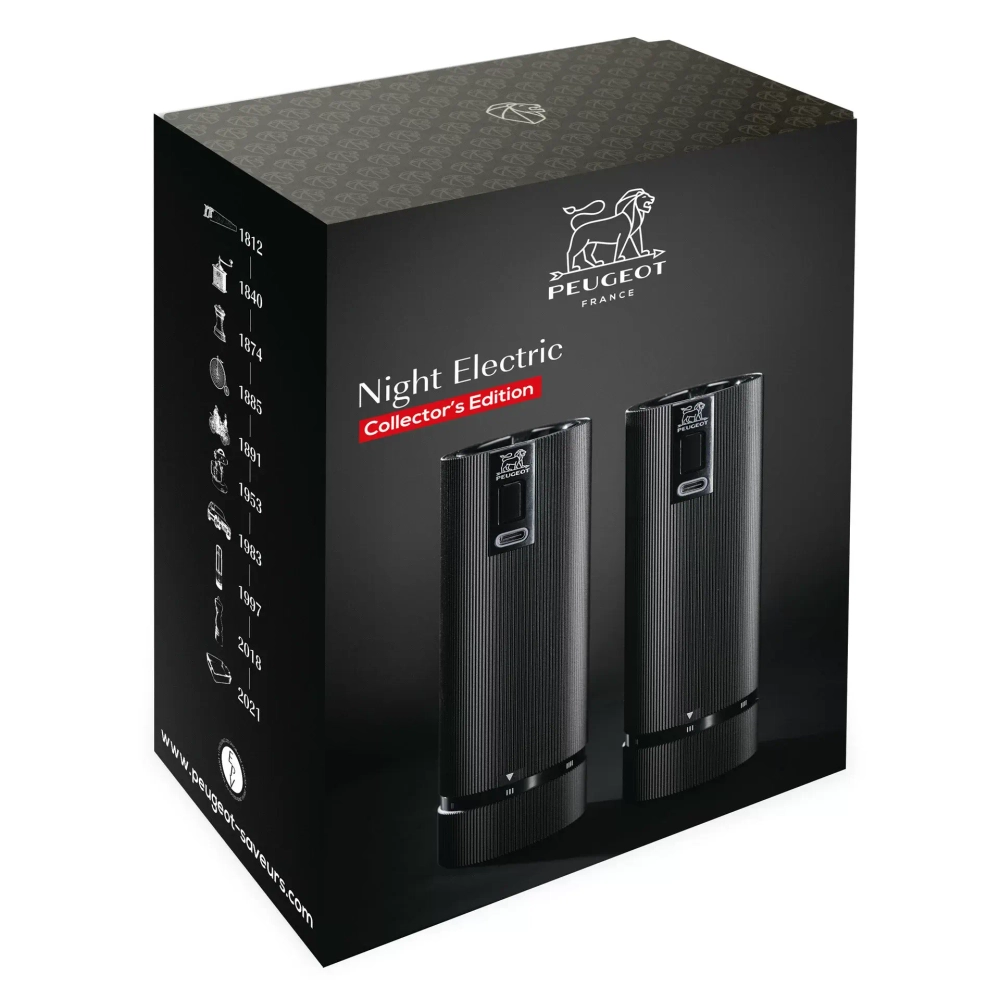 Peugeot Набор из 2 электрических мельниц Line Matt Black Limited Edition