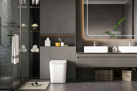 Унитаз ABBER Rechteck AC1212P приставной белый с импульсным смывом