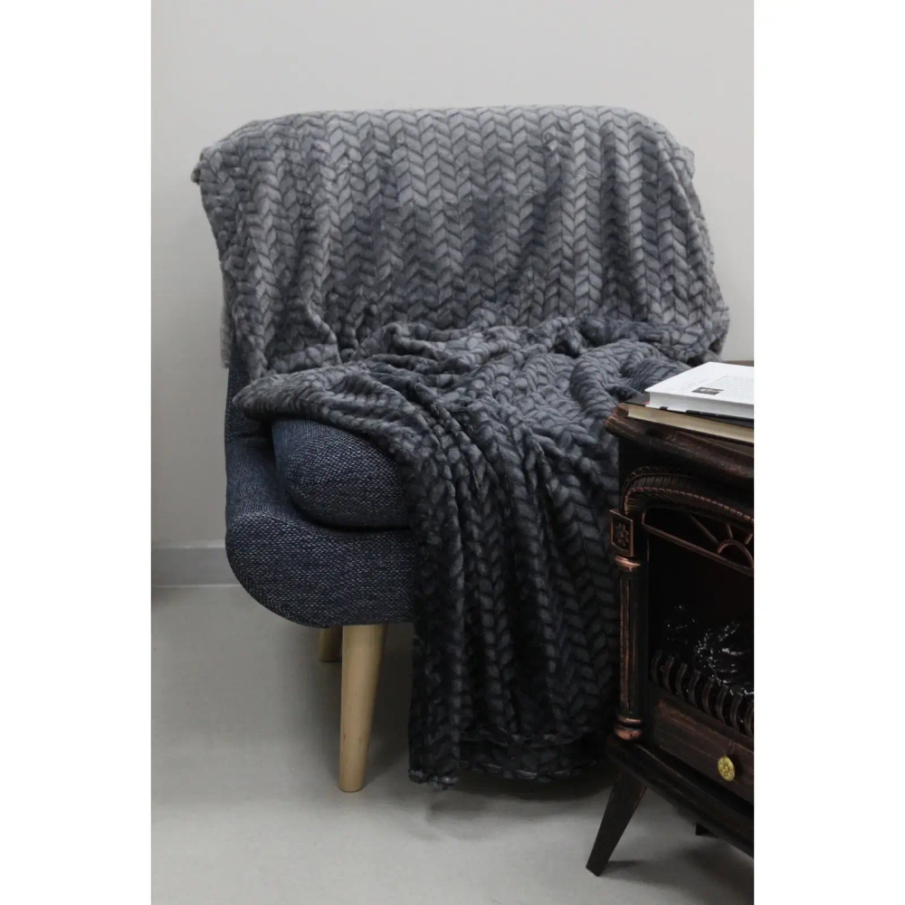 Плед 150*200 см «ARIADNA», цвет графит, микрофлис, 260 гр/м²