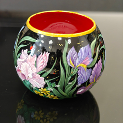 Вазочка с ручной росписью Палех "Ирисы"