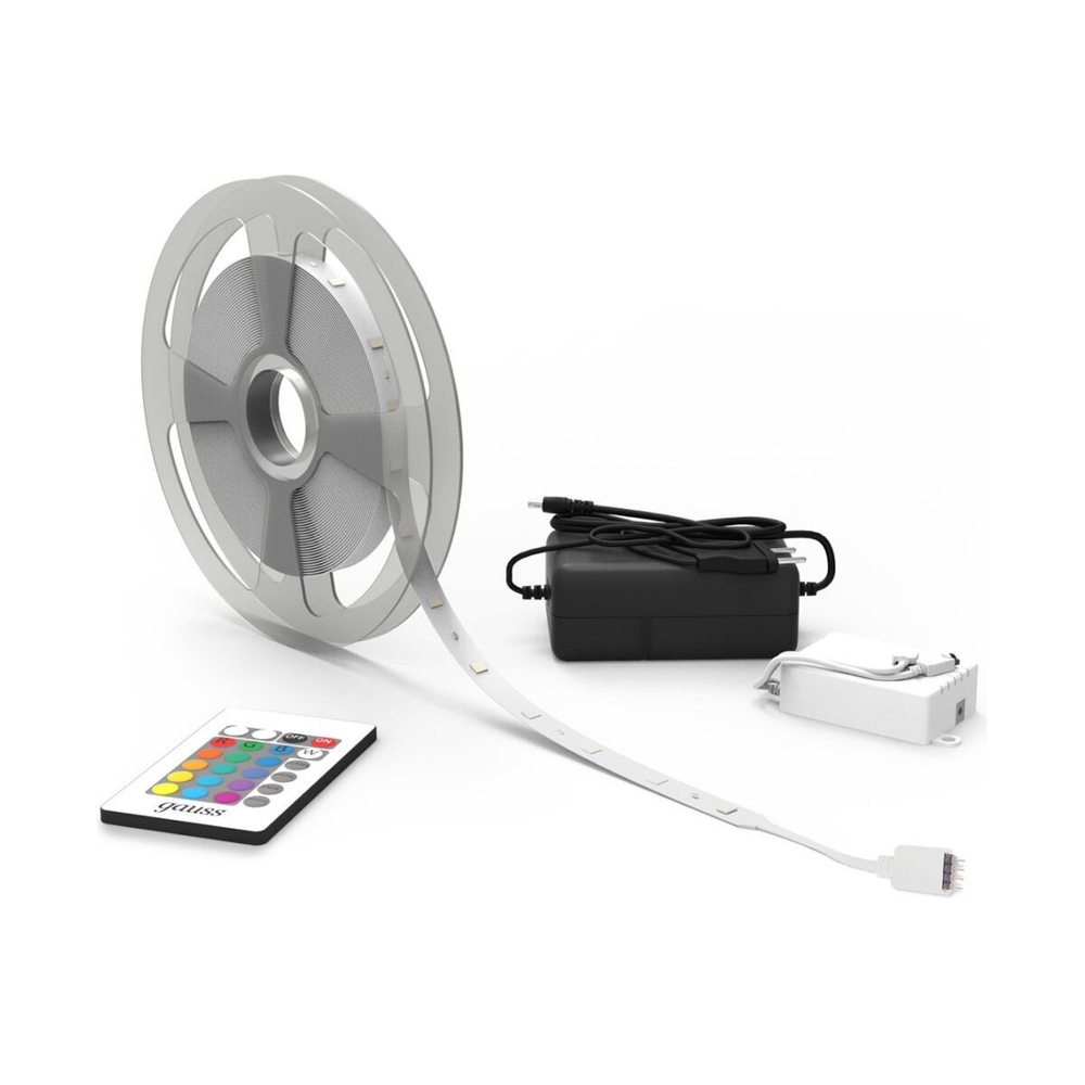 Лента Gauss LED Basic в комплекте 5050/30RGB+30W 12V 6W/m 390lm/m RGBW 10mm IP20 5m BT011
