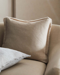ZARA HOME ЧЕХОЛ ДЛЯ ДЕКОРАТИВНОЙ ПОДУШКИ ИЗ СИНЕЛИ, СВЕТЛО-БЕЖЕВЫЙ