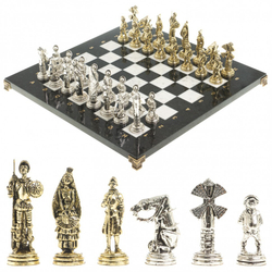 Шахматы из металла  Шахматы "Дон Кихот" доска 40х40 см камень мрамор G 122650
