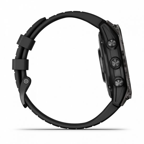 Умные часы Garmin Fenix 7 Pro Sapphire Solar титановый угольно-серый DLC с черным ремешком
